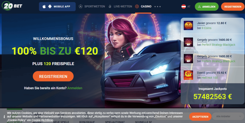 20Bet Casino Screenshot