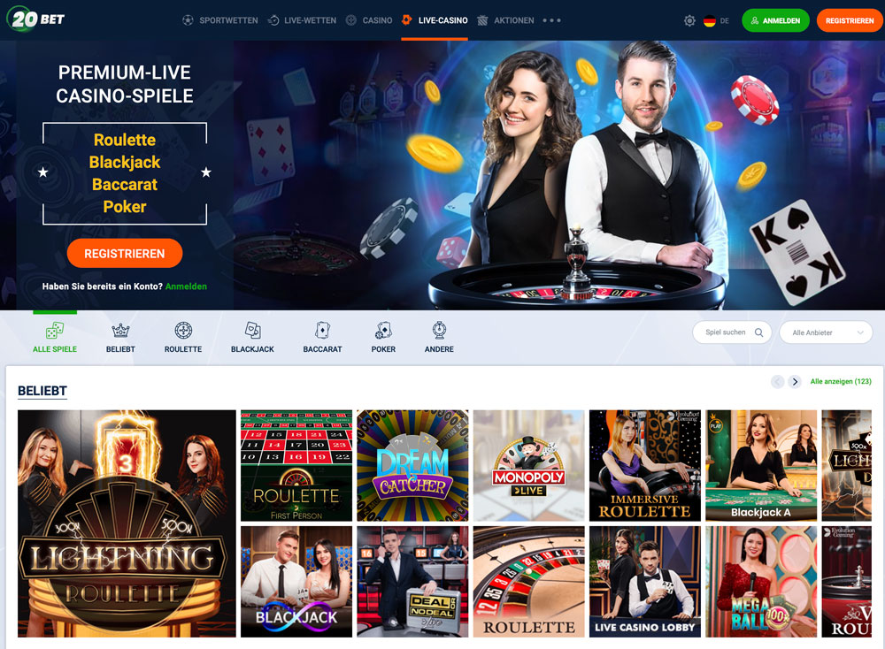 20bet Livecasino